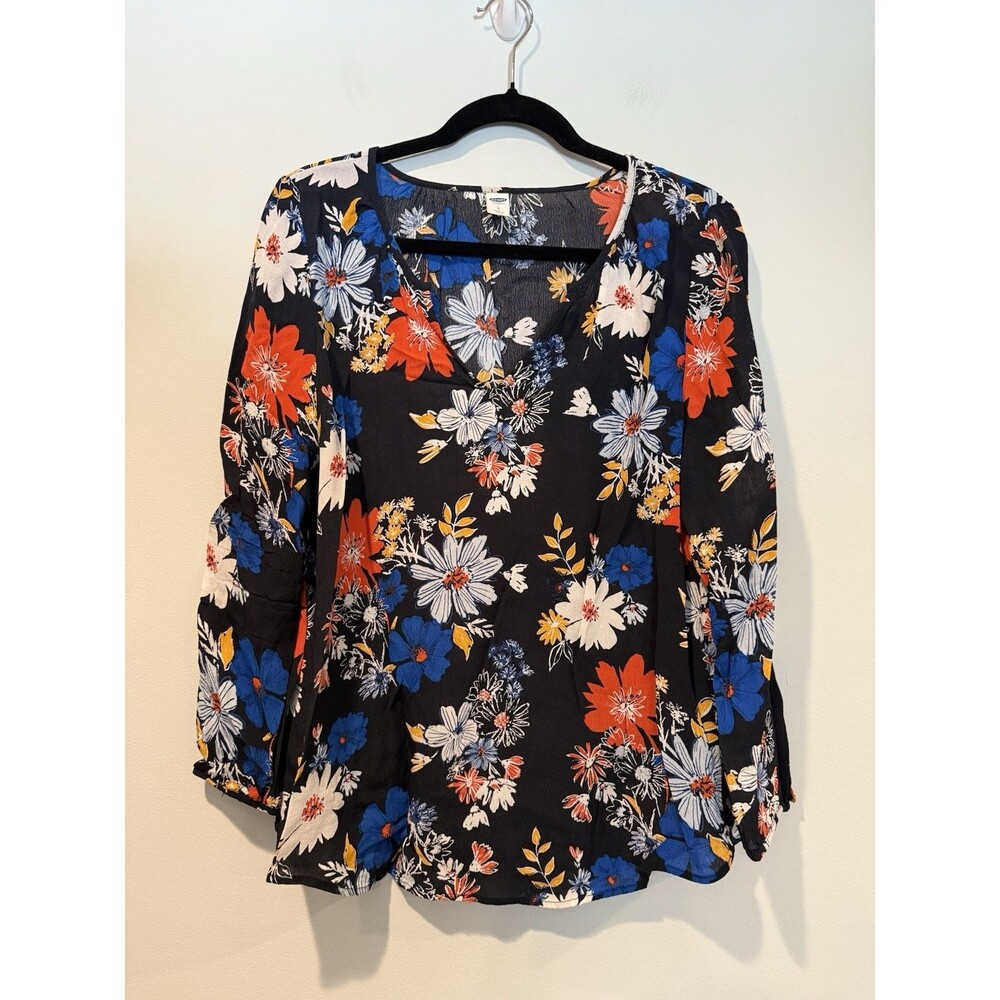 Old Navy Tunic Top Women Large Floral Lightweight Travel Tropical Vacation Indie